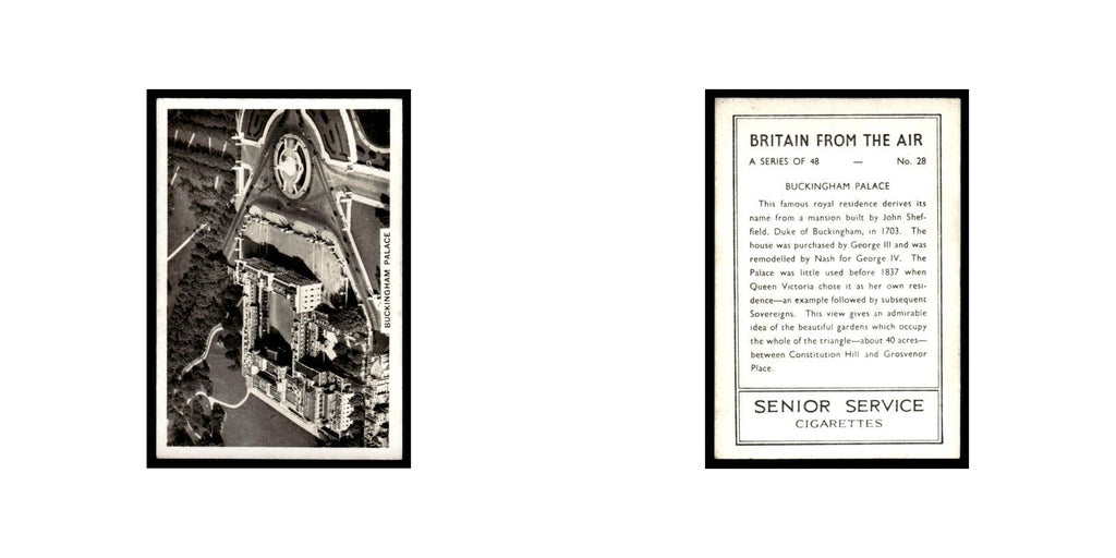 Buckingham Palace 1939 Senior Service Britain From Air #28 Tobacco Card VG