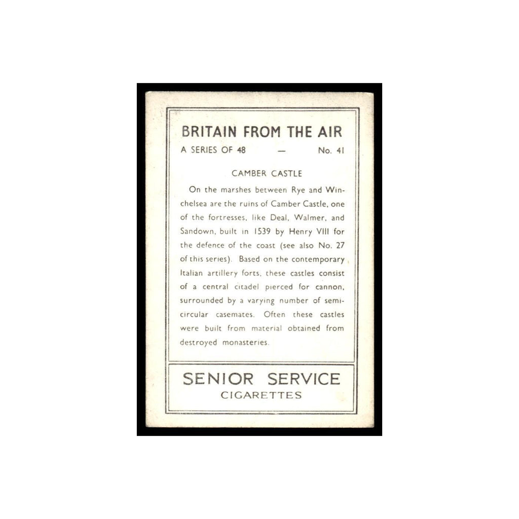 Camber Castle 1939 Senior Service Britain From Air #41 Tobacco Card VG