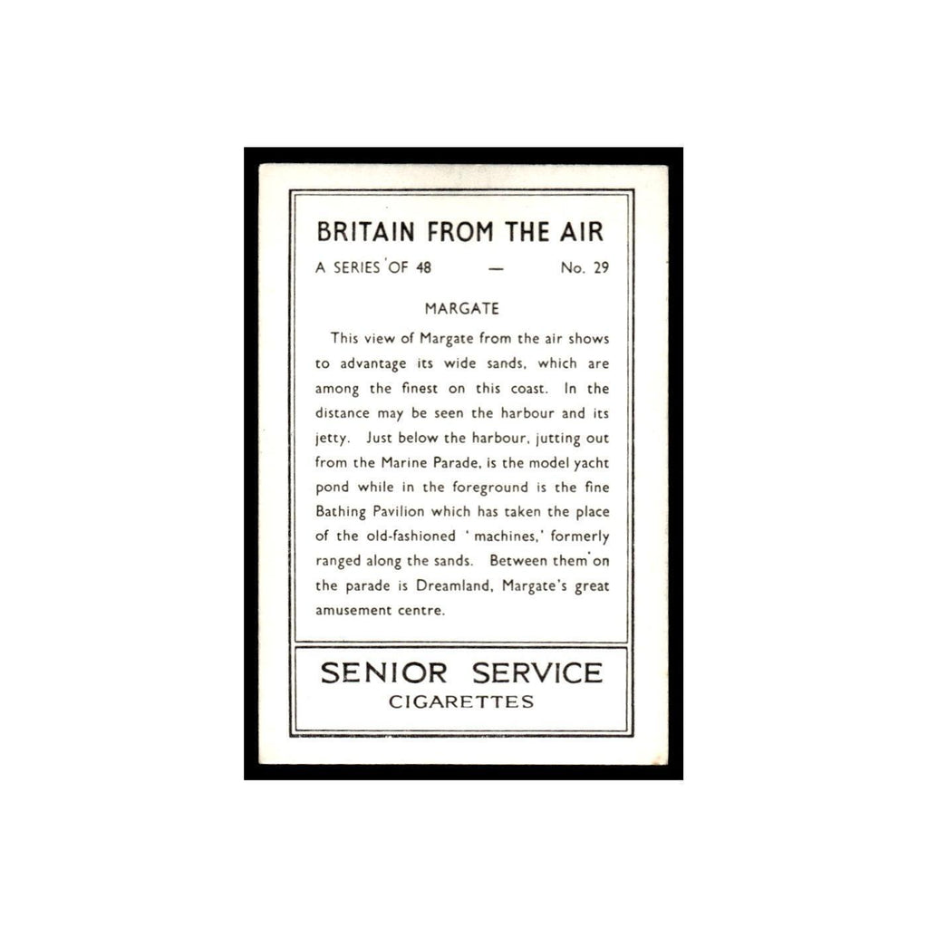 Margate 1939 Senior Service Britain From Air #29 Tobacco Card VG