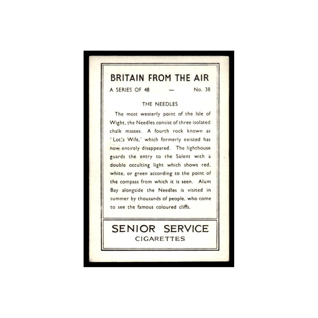 The Needles 1939 Senior Service Britain From Air #38 Tobacco Card VG