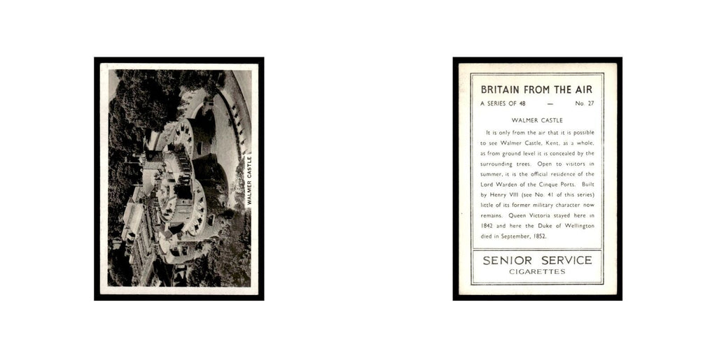 Walmer Castle 1939 Senior Service Britain From Air #27 Tobacco Card VG