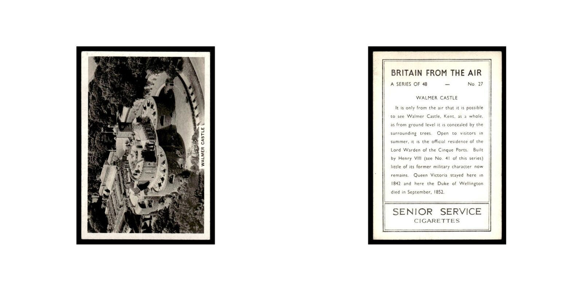 Walmer Castle 1939 Senior Service Britain From Air #27 Tobacco Card VG