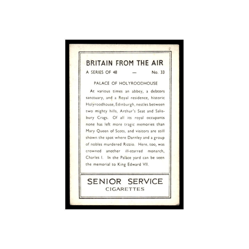 Palace of Holyroodhouse 1939 Senior Service Britain From Air #33 VG