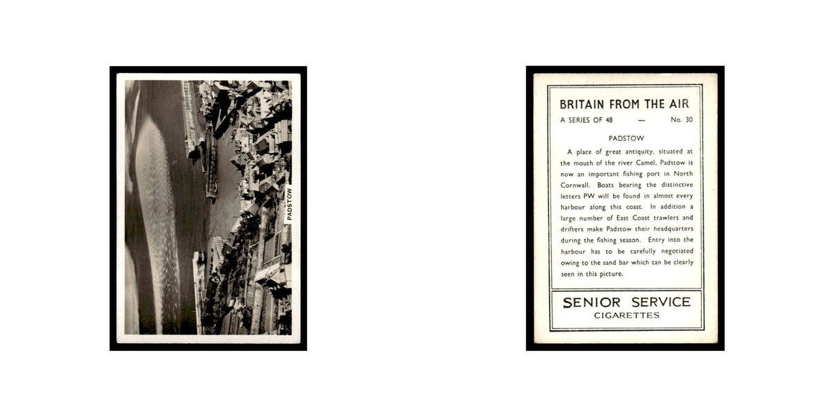 Padstow 1939 Senior Service Britain From Air #30 Tobacco Card VG