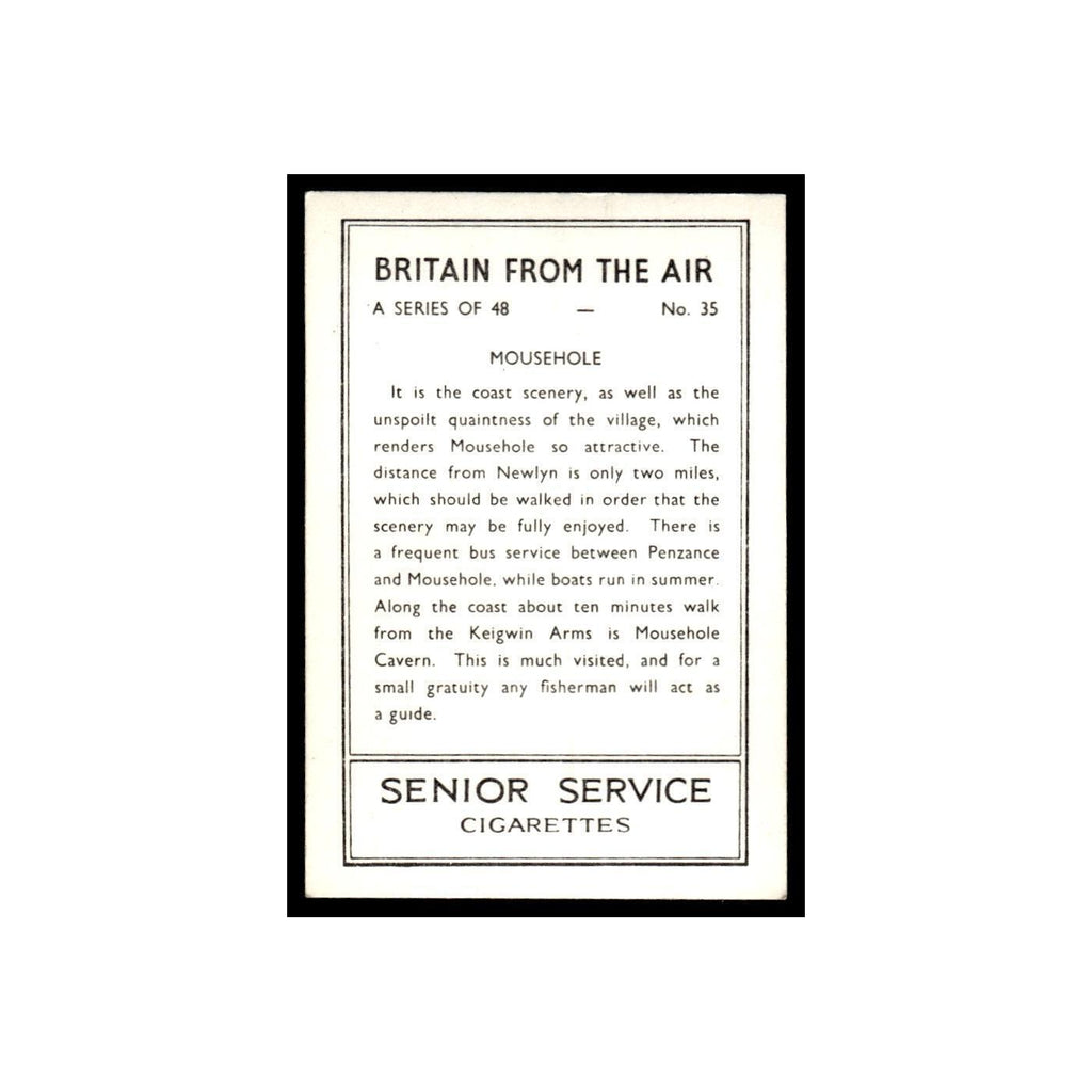 Mousehole 1939 Senior Service Britain From Air #35 Tobacco Card VG