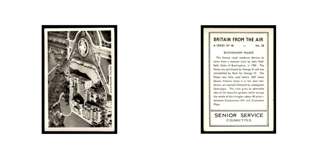 Buckingham Palace 1939 Senior Service Britain From Air #28 Tobacco Card VG