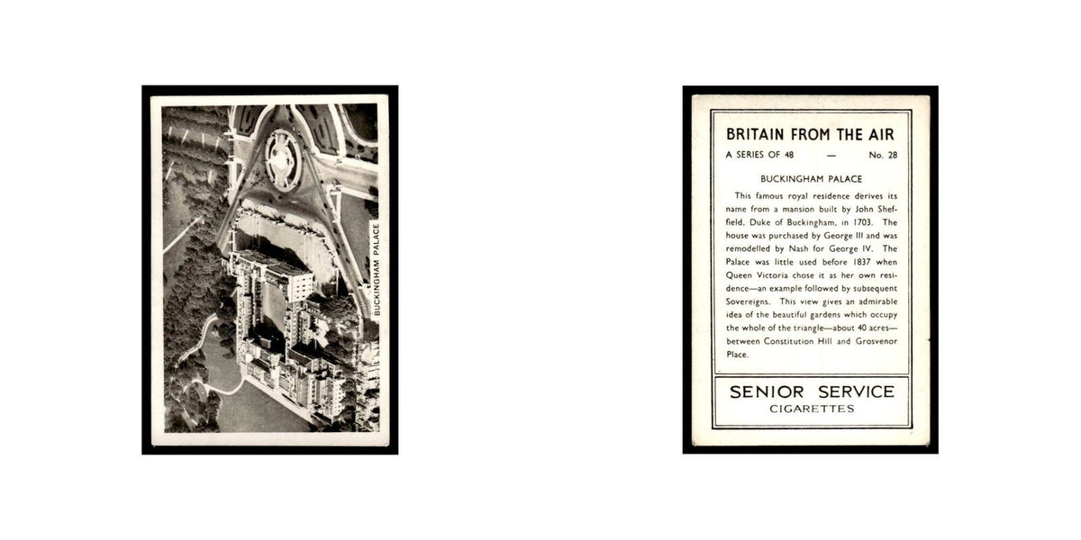 Buckingham Palace 1939 Senior Service Britain From Air #28 Tobacco Card VG