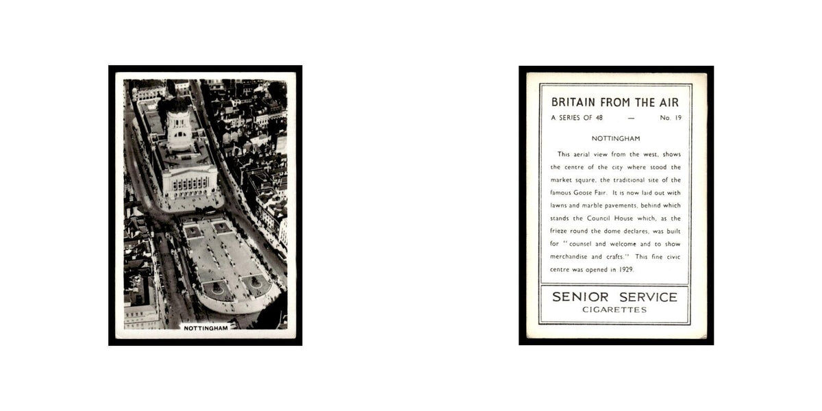 Nottingham 1939 Senior Service Britain From Air #19 Tobacco Card VG