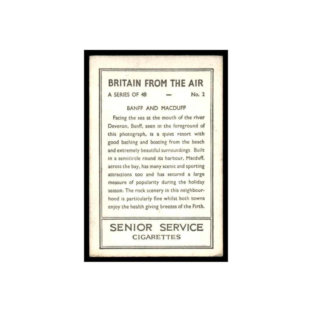 Banff and Macduff 1939 Senior Service Britain From Air #2 Tobacco Card VG