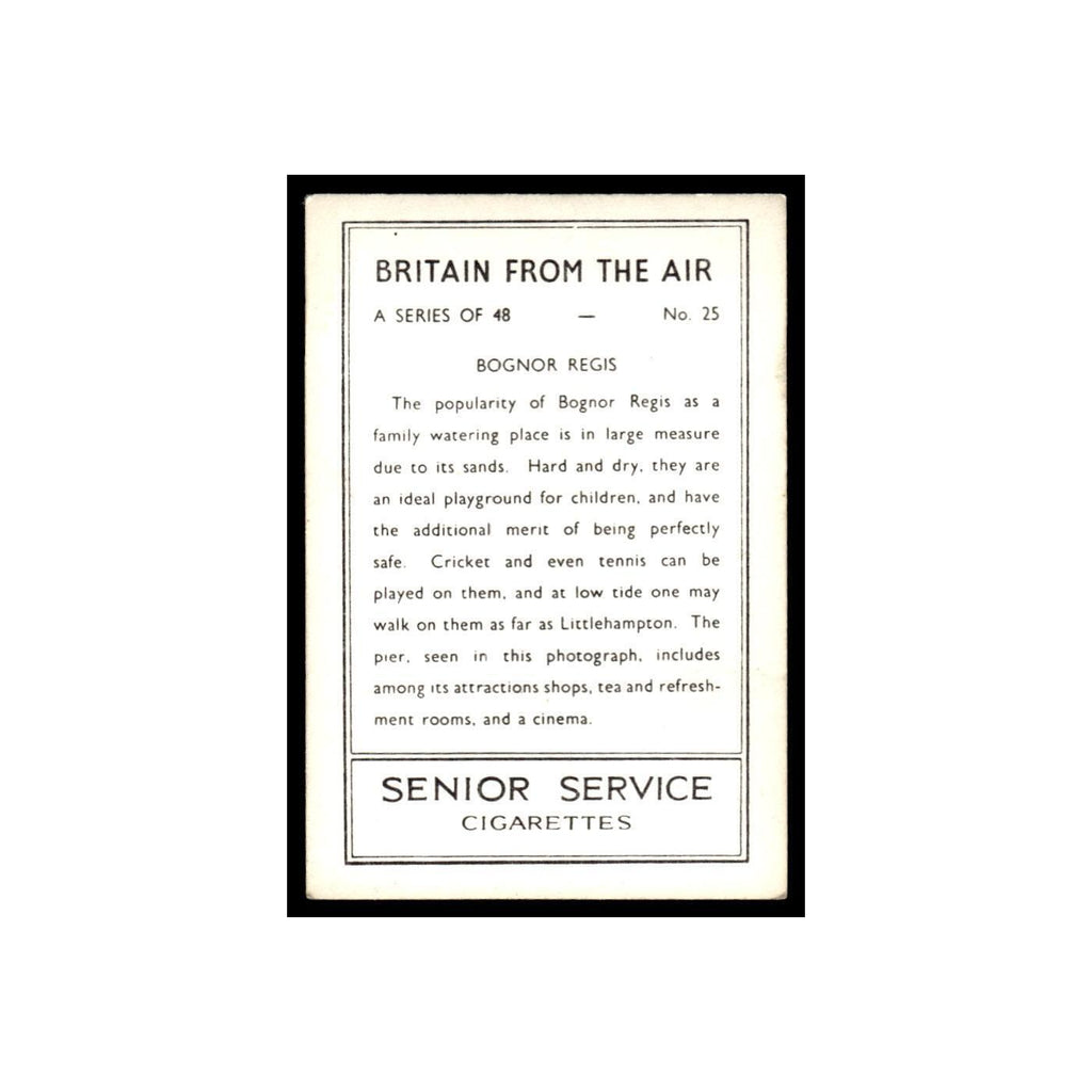 Bognor Regis 1939 Senior Service Britain From Air #25 Tobacco Card VG