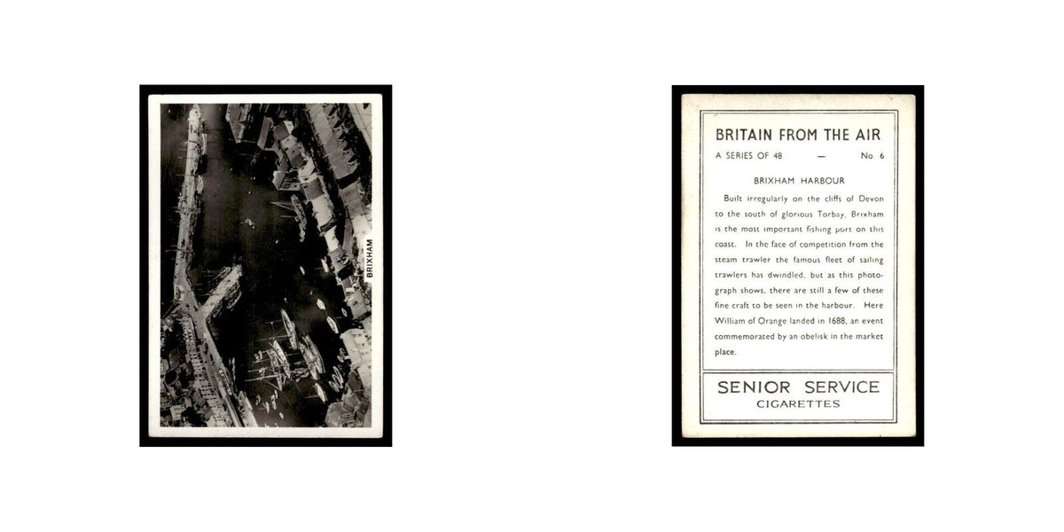 Brixham Harbour 1939 Senior Service Britain From Air #6 Tobacco Card VG