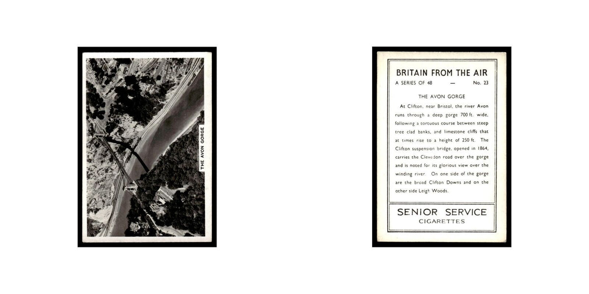 Avon Gorge 1939 Senior Service Britain From Air #23 Tobacco Card VG