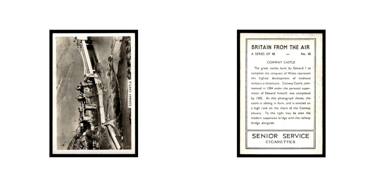 Conway Castle 1939 Senior Service Britain From Air #40 Tobacco Card VG