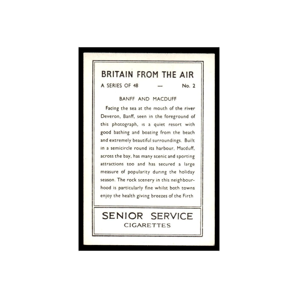 Banff and Macduff 1939 Senior Service Britain From Air #2 Tobacco Card VG