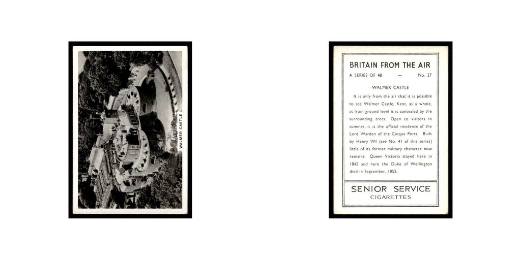Walmer Castle 1939 Senior Service Britain From Air #27 Tobacco Card VG