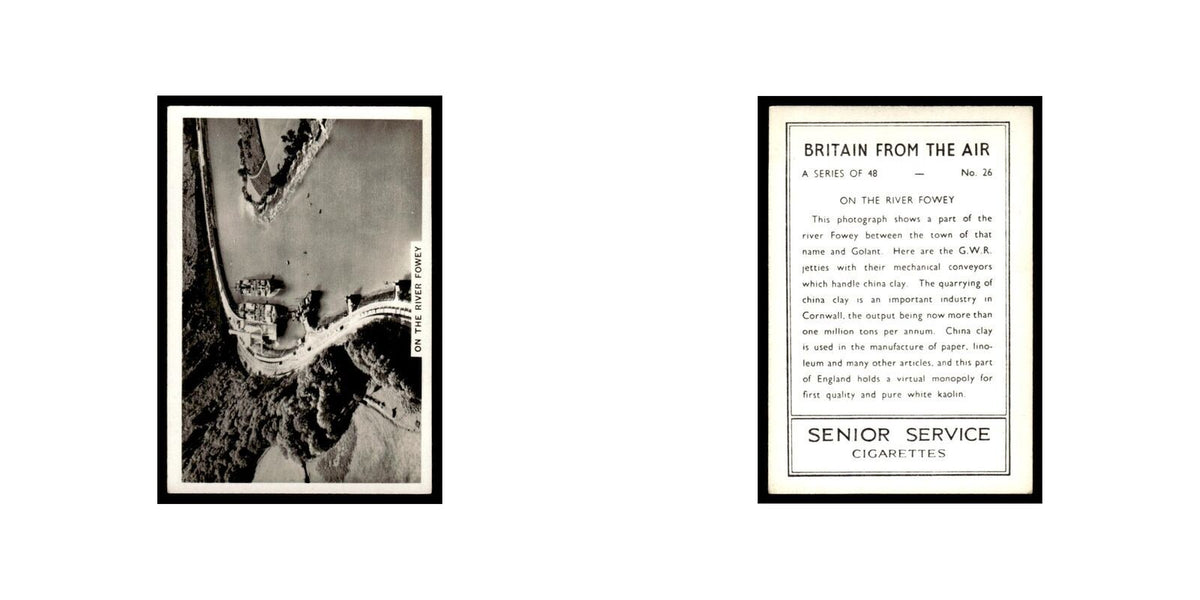 On The River Fowey 1939 Senior Service Britain From Air #26 Tobacco Card VG