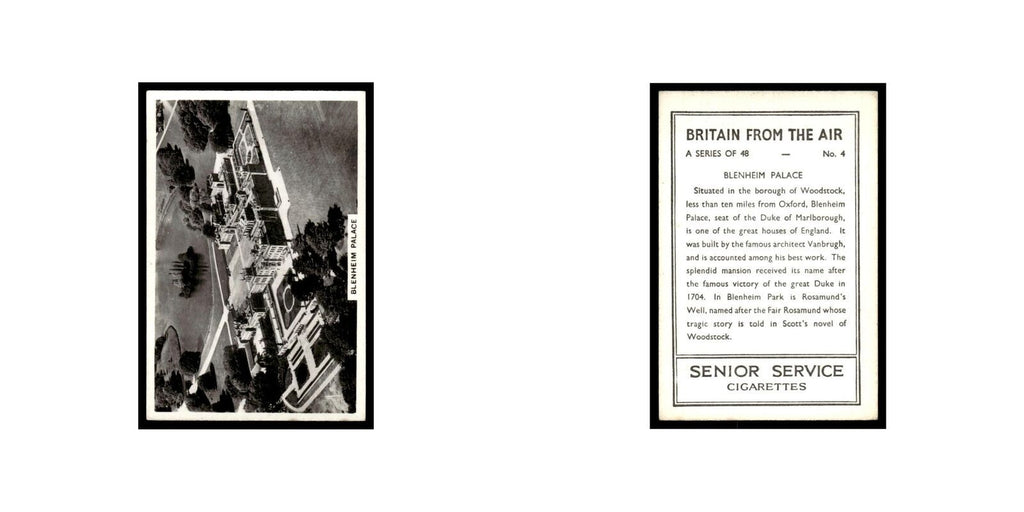 Blenheim Palace 1939 Senior Service Britain From Air #4 Tobacco Card VG