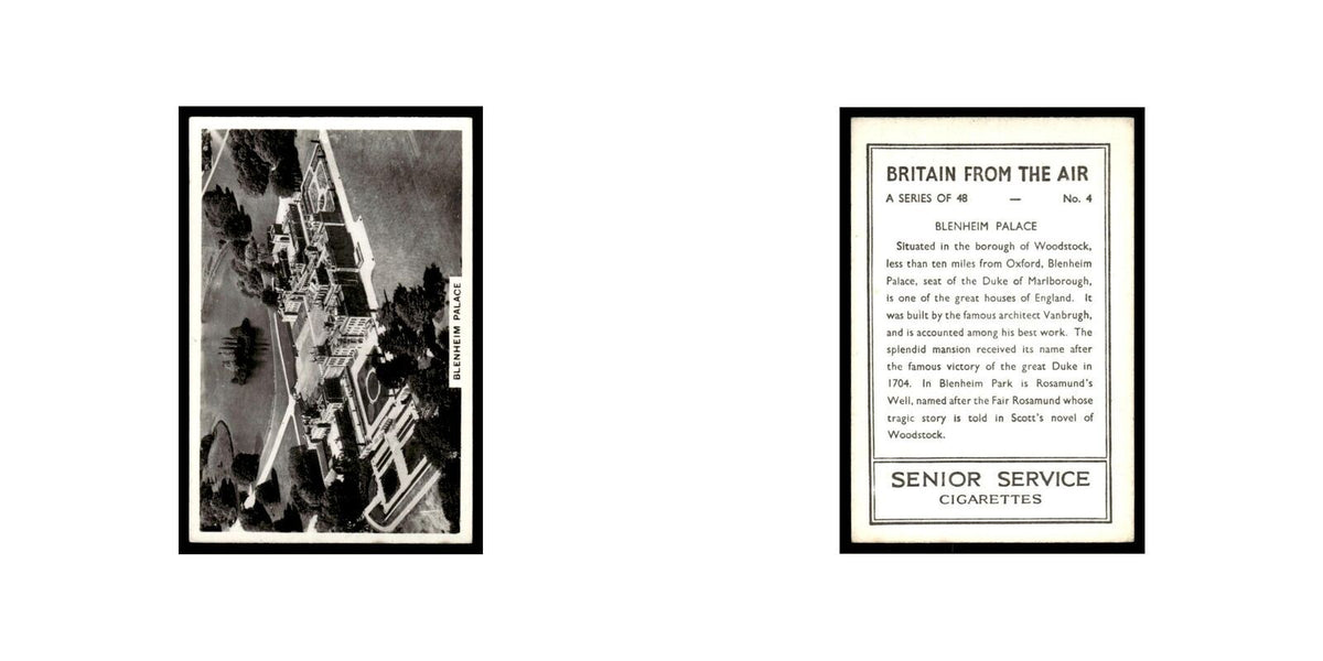 Blenheim Palace 1939 Senior Service Britain From Air #4 Tobacco Card VG