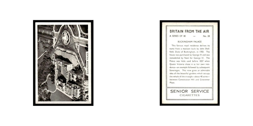 Buckingham Palace 1939 Senior Service Britain From Air #28 Tobacco Card VG