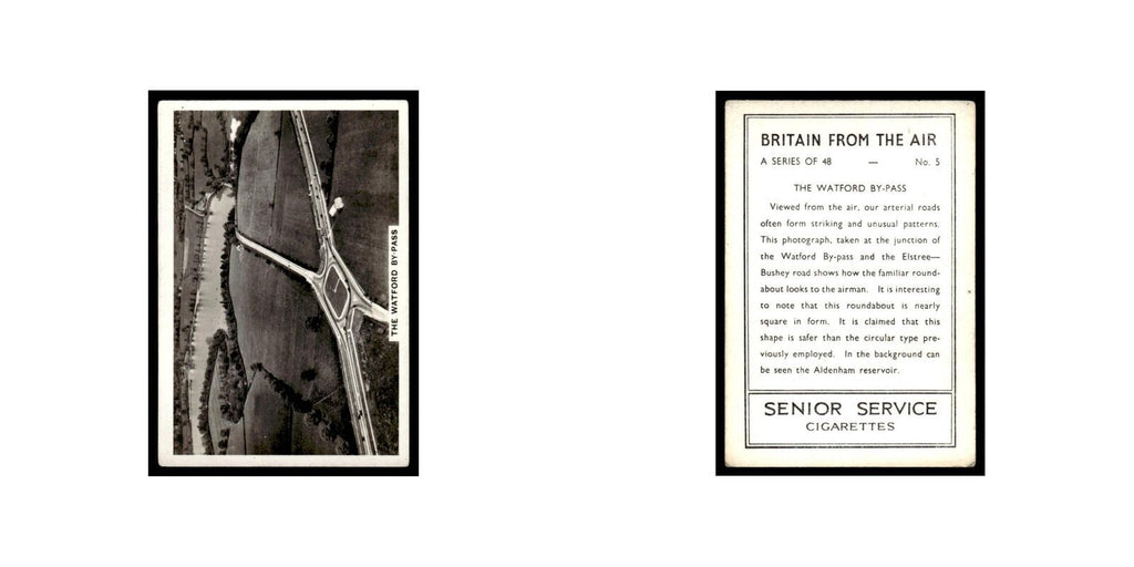 Watford By Pass 1939 Senior Service Britain From Air #5 Tobacco Card VG