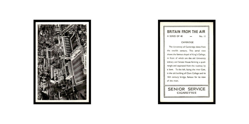 Cambridge 1939 Senior Service Britain From Air #11 Tobacco Card VG