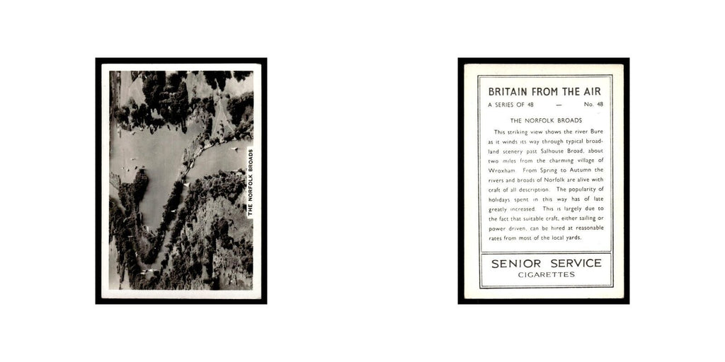Norfolk Broads 1939 Senior Service Britain From Air #48 Tobacco Card VG