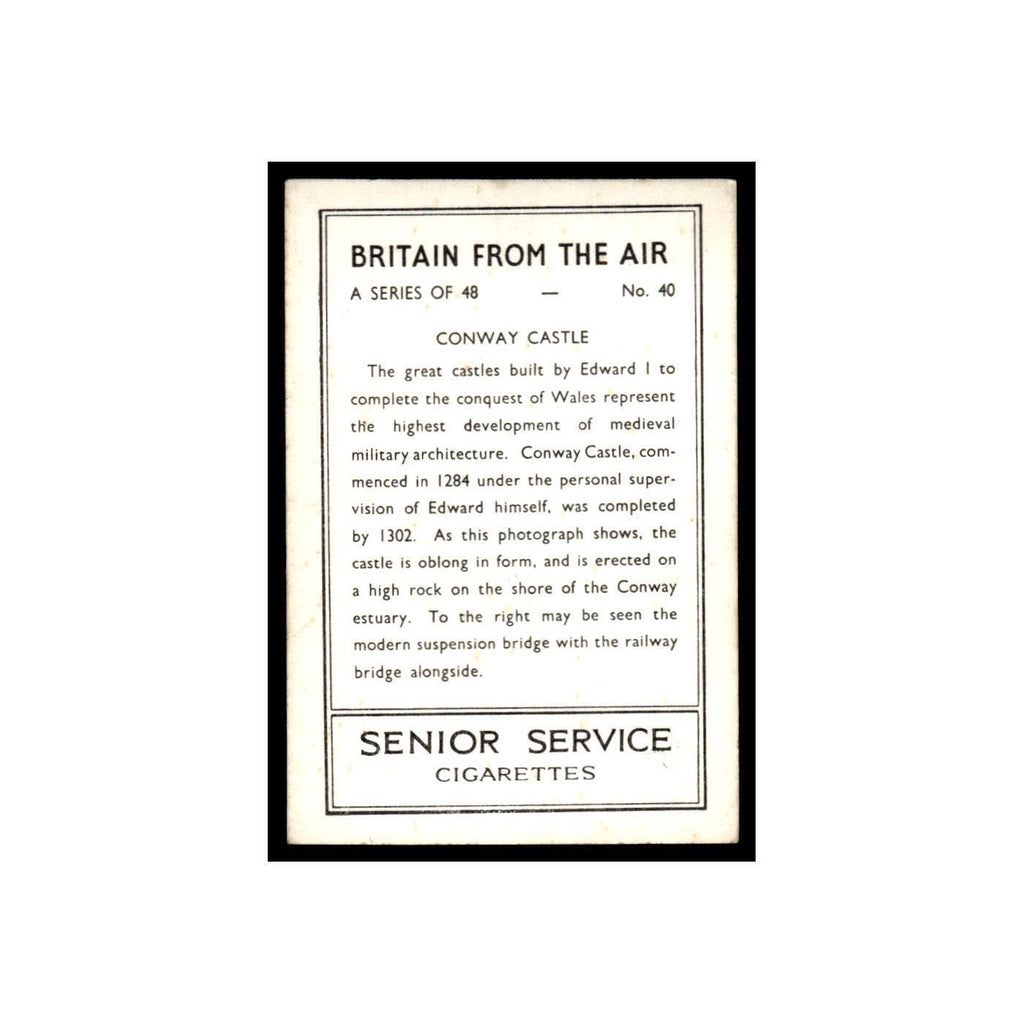 Conway Castle 1939 Senior Service Britain From Air #40 Tobacco Card VG