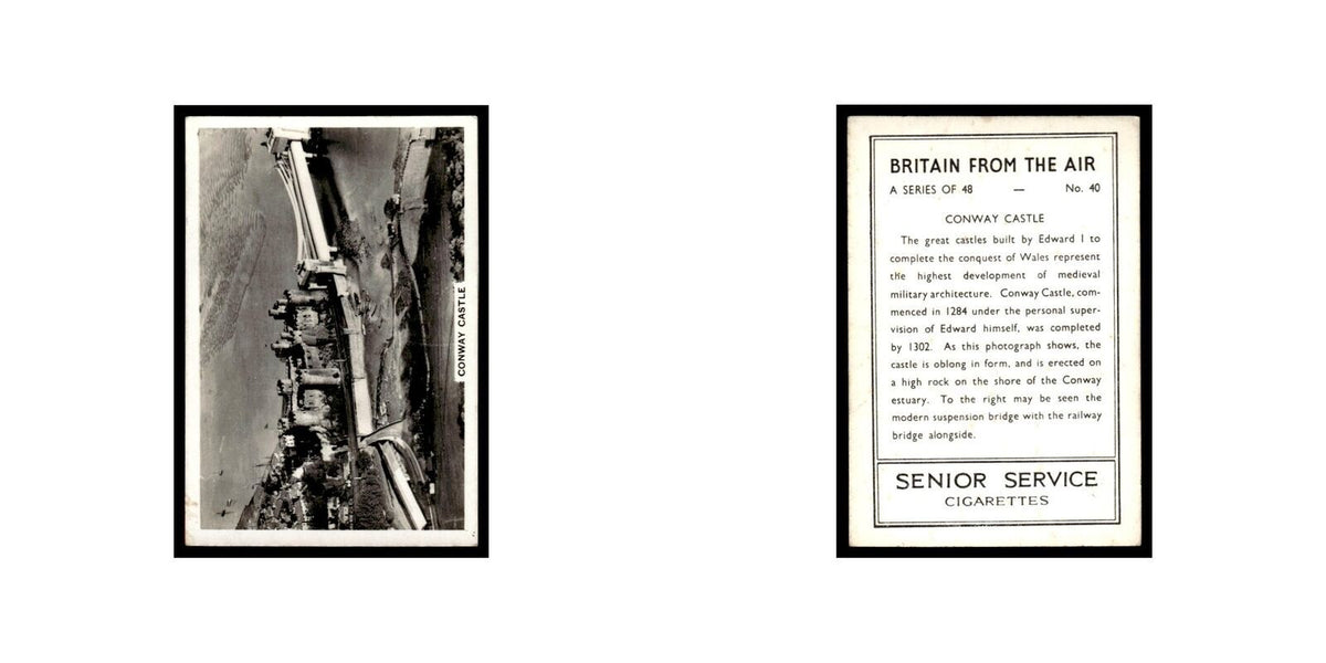 Conway Castle 1939 Senior Service Britain From Air #40 Tobacco Card VG