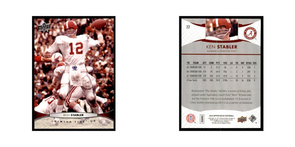 Ken Stabler 2012 Upper Deck #32 Football Cards Football Card NM