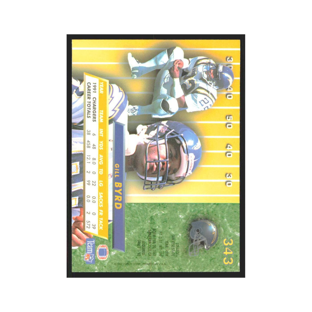 Gill Byrd 1992 Fleer Ultra #343 Football Cards Football Card NM