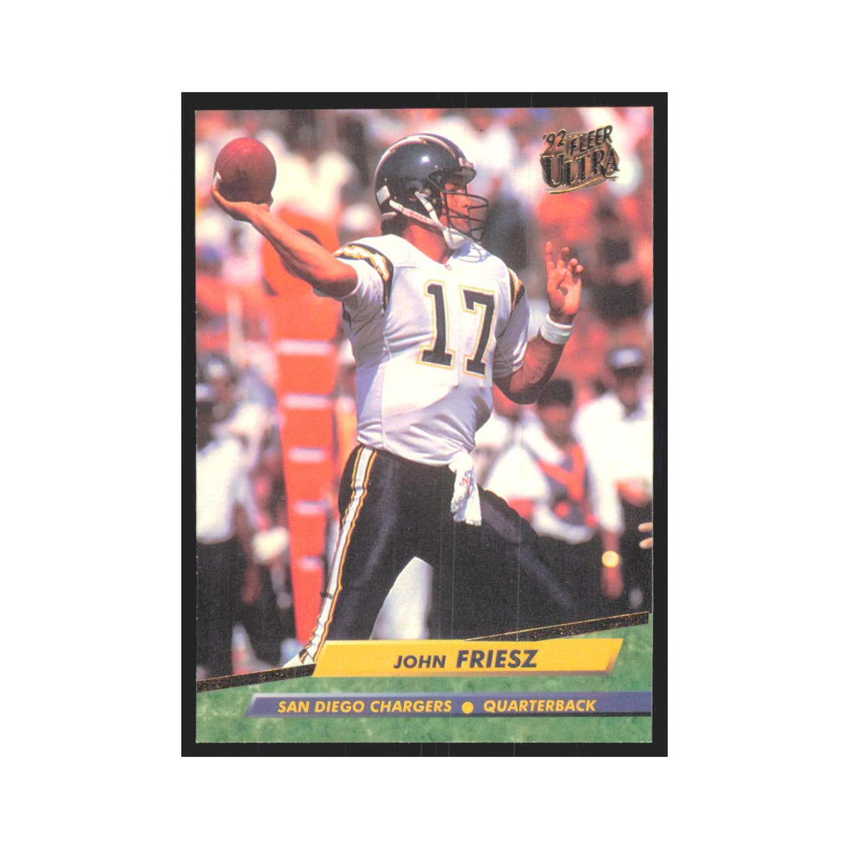 John Friesz 1992 Fleer Ultra #344 Football Cards Football Card NM