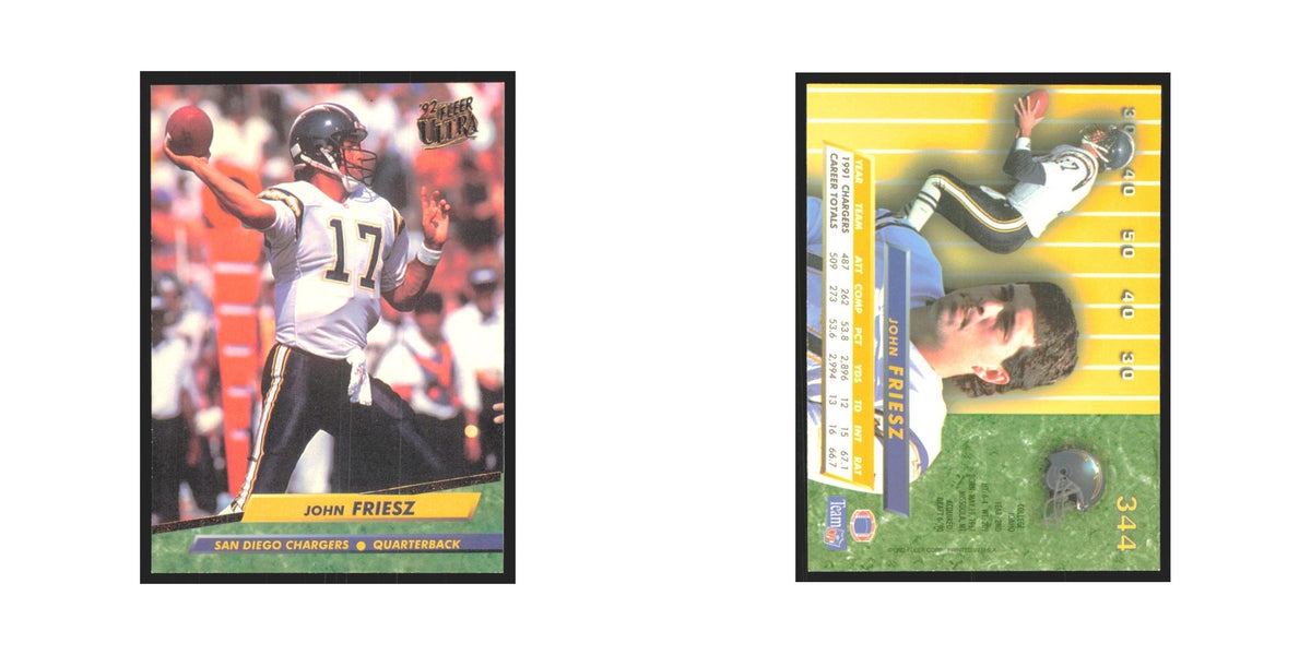 John Friesz 1992 Fleer Ultra #344 Football Cards Football Card NM