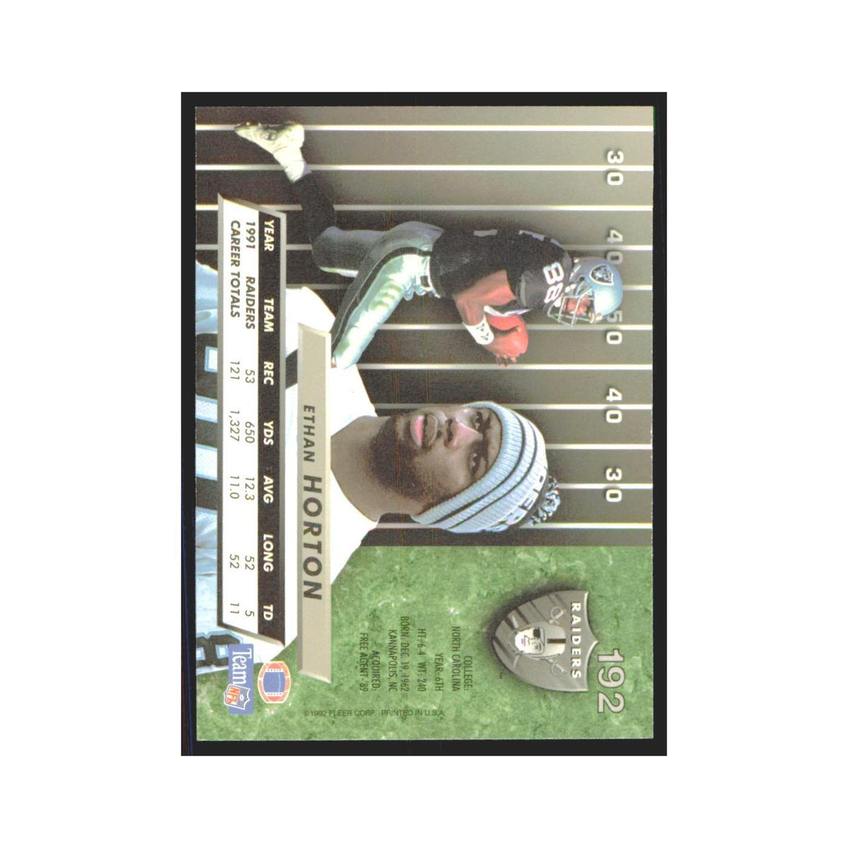 Ethan Horton 1992 Fleer Ultra #192 Football Cards Football Card NM