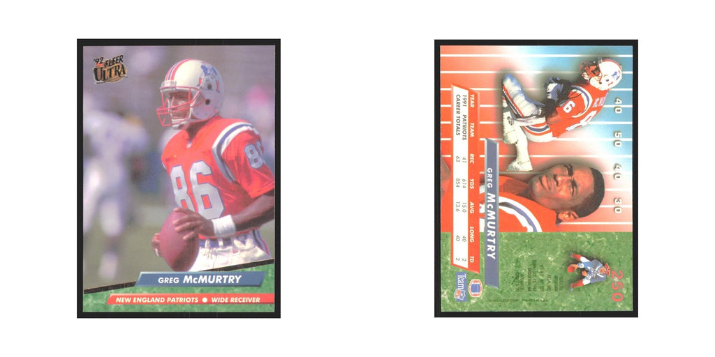 Greg McMurtry 1992 Fleer Ultra #250 Football Cards Football Card NM