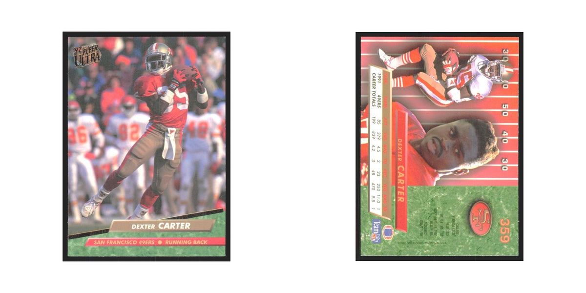 Dexter Carter 1992 Fleer Ultra #359 Football Cards Football Card NM