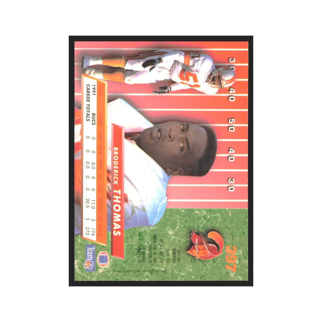 Broderick Thomas 1992 Fleer Ultra #397 Football Cards Football Card NM
