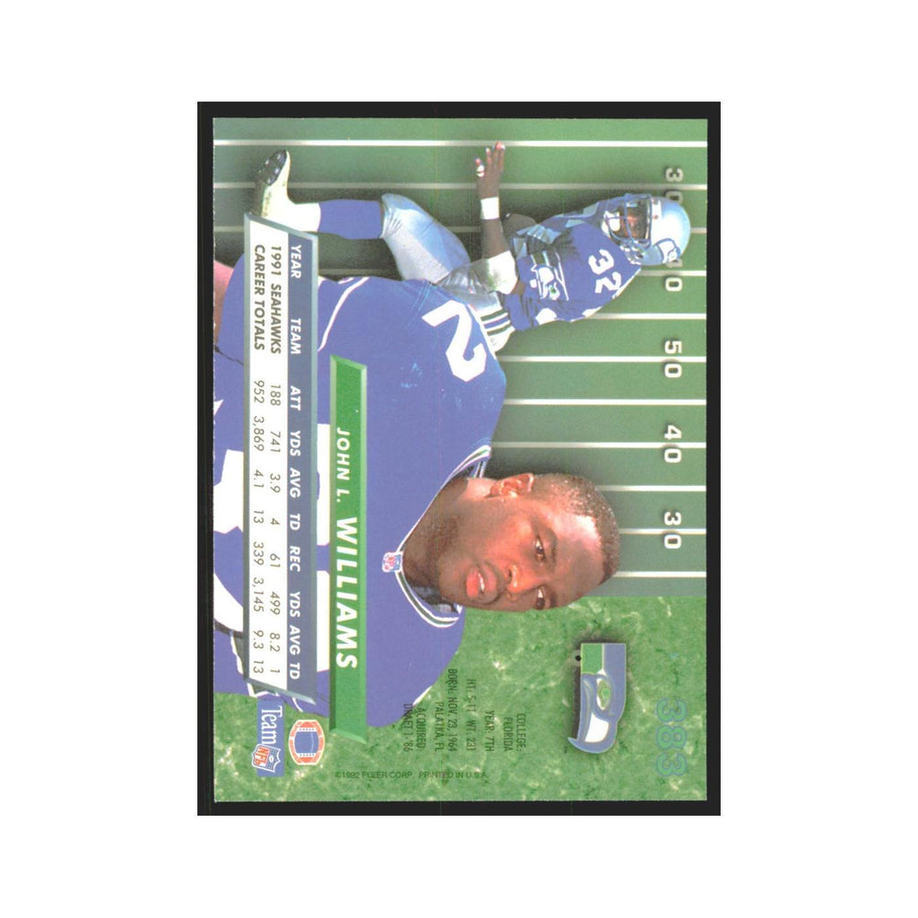 John Williams 1992 Fleer Ultra #383 Football Cards Football Card NM