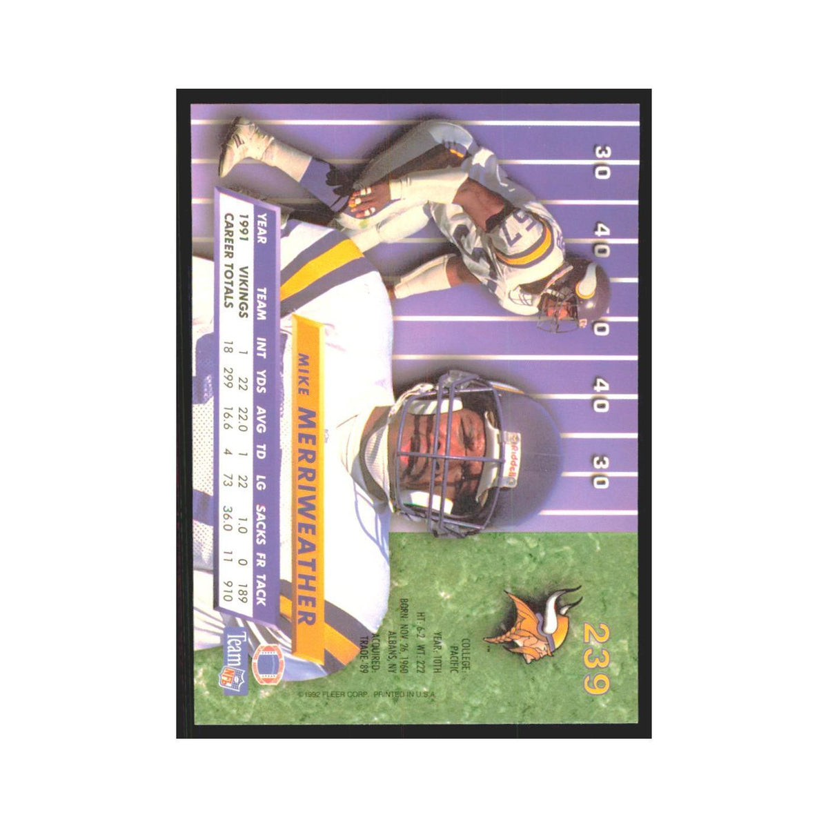 Jay Novacek 1992 Fleer Ultra #239 Football Cards Football Card NM