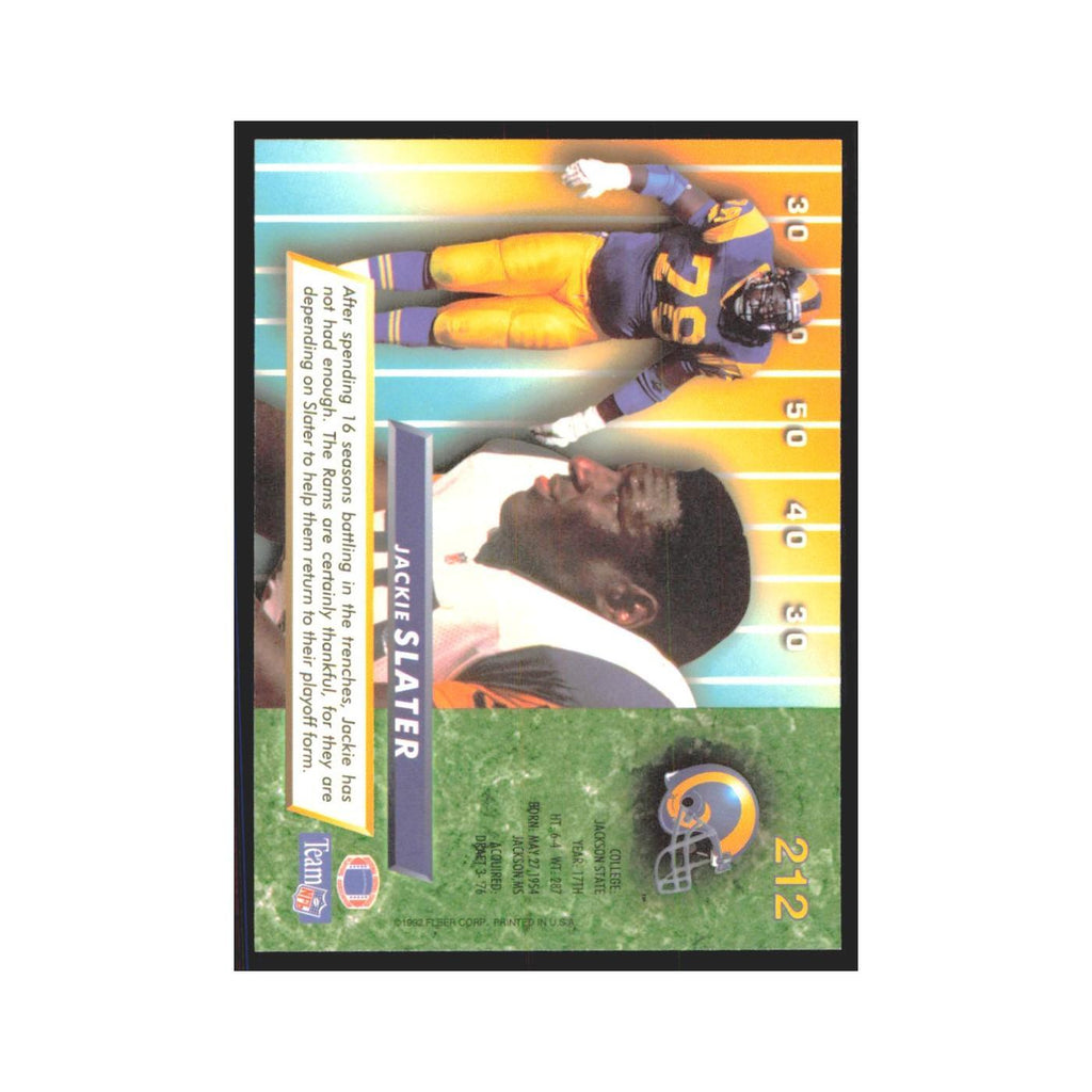 Jackie Slater 1992 Fleer Ultra #212 Football Cards Football Card NM