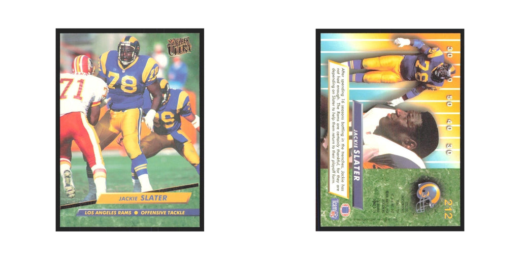 Jackie Slater 1992 Fleer Ultra #212 Football Cards Football Card NM
