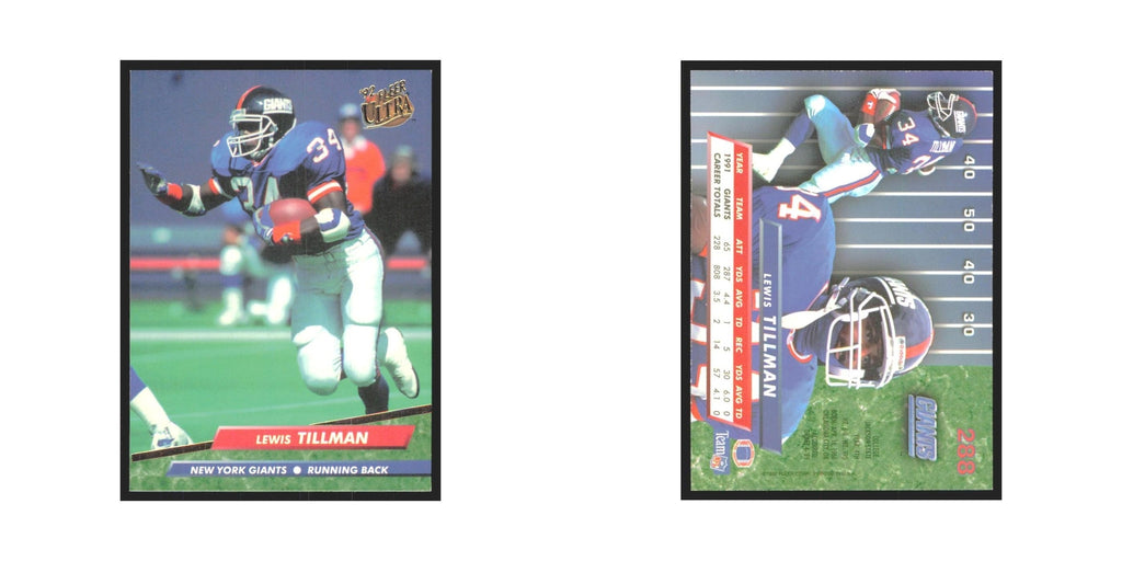 Lewis Tillman 1992 Fleer Ultra #288 Football Cards Football Card NM