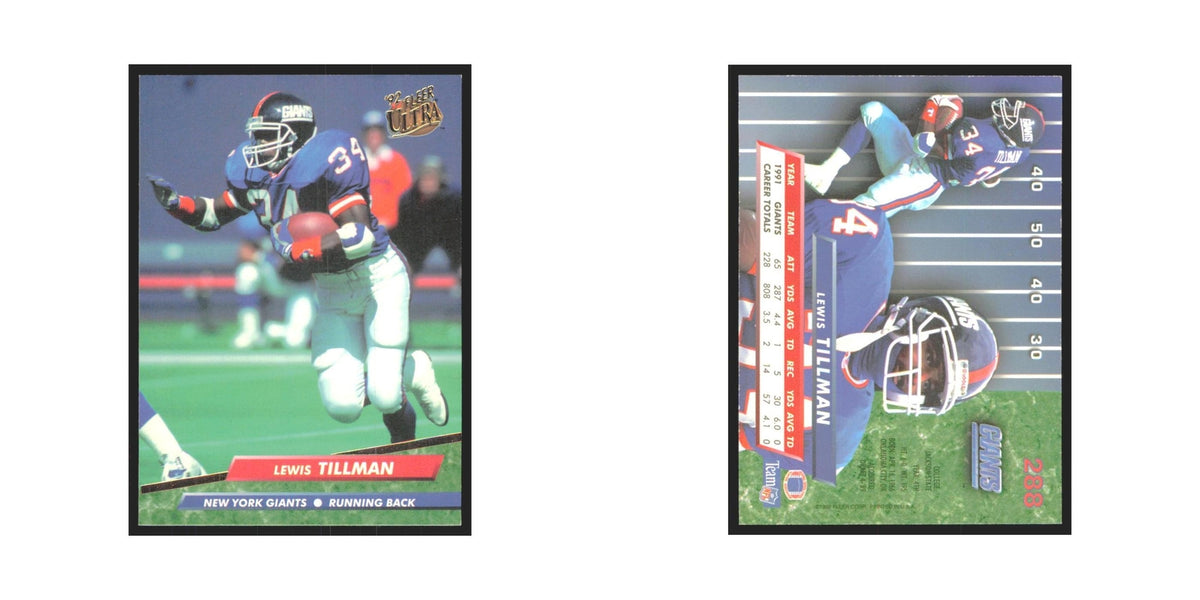 Lewis Tillman 1992 Fleer Ultra #288 Football Cards Football Card NM