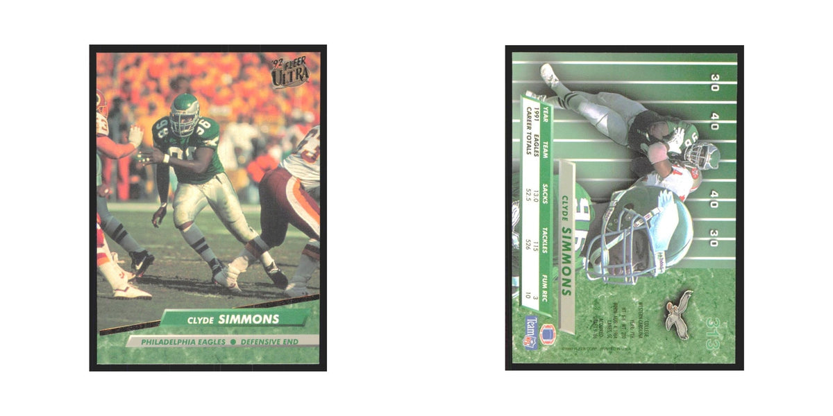 Clyde Simmons 1992 Fleer Ultra #313 Football Cards Football Card NM