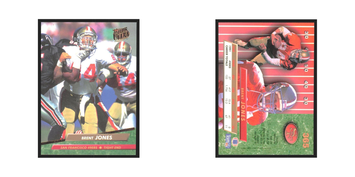 Brent Jones 1992 Fleer Ultra #365 Football Cards Football Card NM