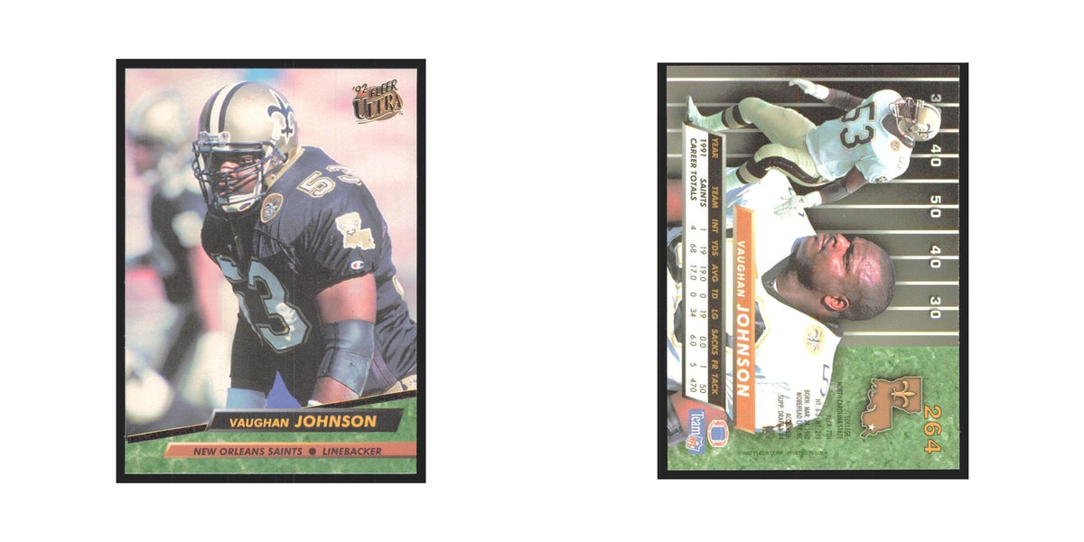 Vaughan Johnson 1992 Fleer Ultra #264 Football Cards Football Card NM