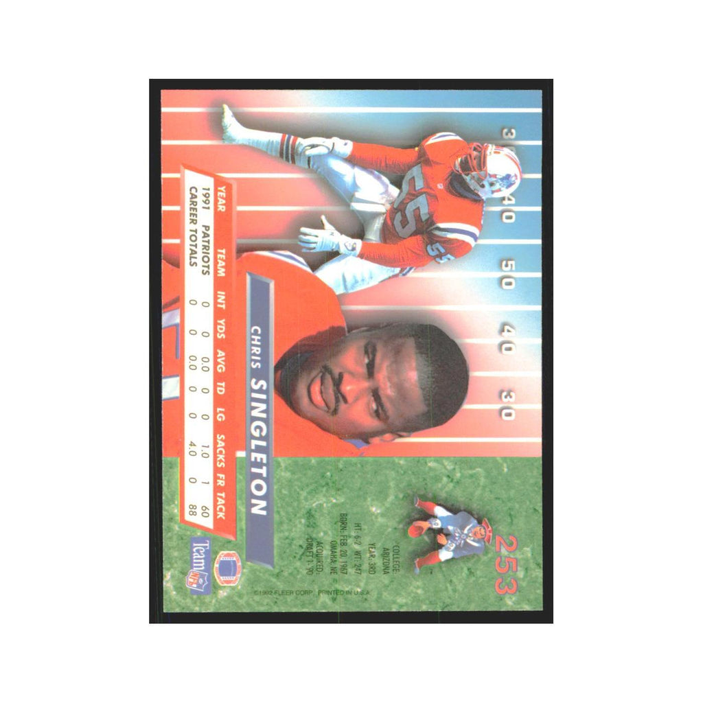 Chris Singleton 1992 Fleer Ultra #253 Football Cards Football Card NM