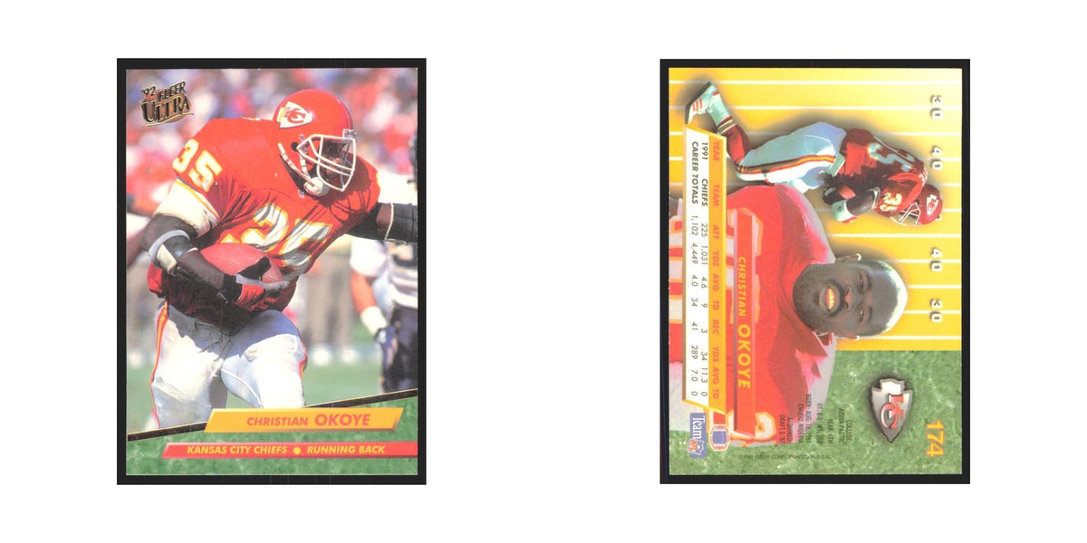 Christian Okoye 1992 Fleer Ultra #174 Football Cards Football Card NM