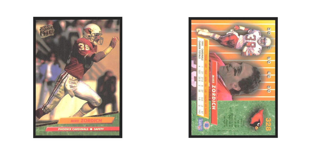 Mike Zordich 1992 Fleer Ultra #328 Football Cards Football Card NM