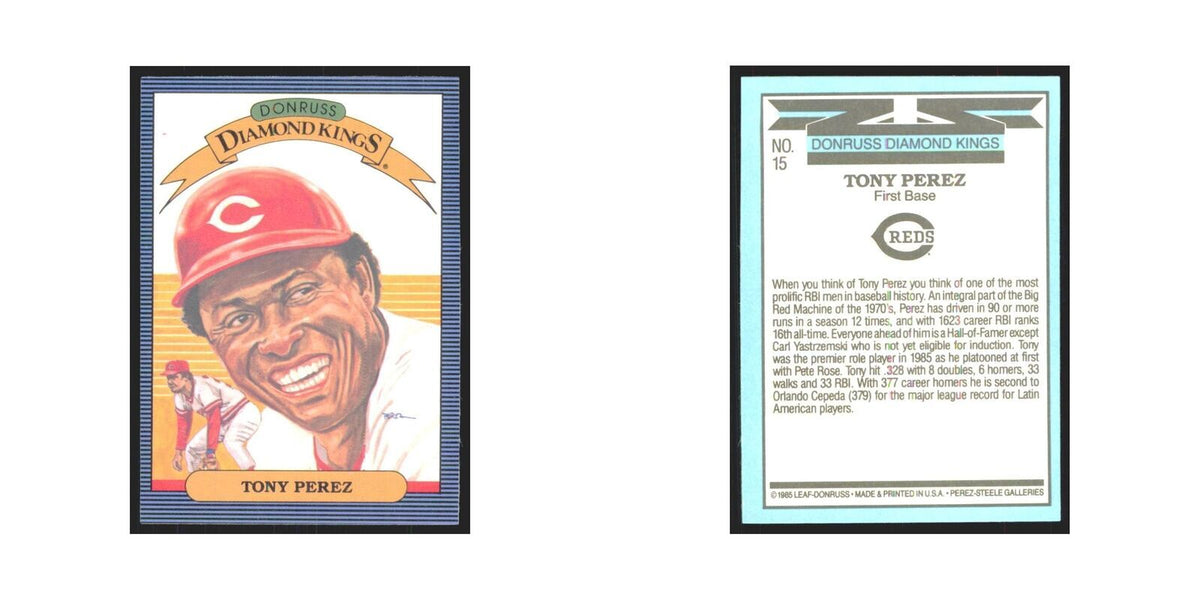 Tony Perez 1986 Donruss #15 Cincinnati Reds Baseball Card NM