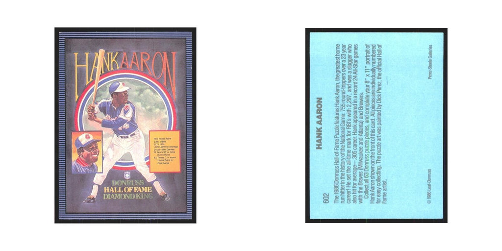 Hank Aaron 1986 Donruss #602 Atlanta Braves Baseball Card NM